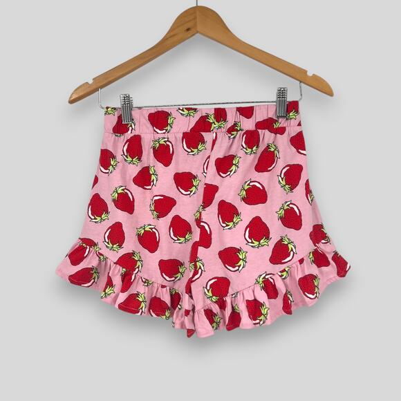 ASOS DESIGN Strawberry Print Ruffle Shorts Pink Size US 4 - Picture 3 of 6
